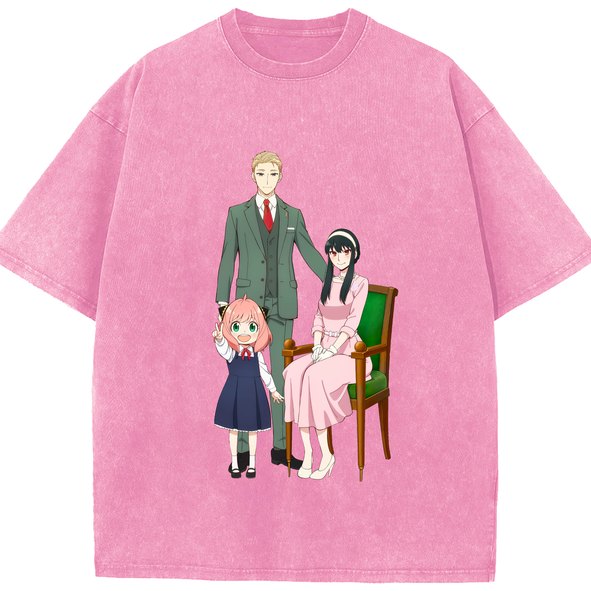 （画像用） SPY×FAMILY间谍家家酒 綿100% ヴィンテージ風 半袖Tシャツ（フロントプリント）